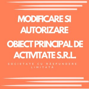 OBIECT PRINCIPAL DE ACTIVITATE S.R.L.
